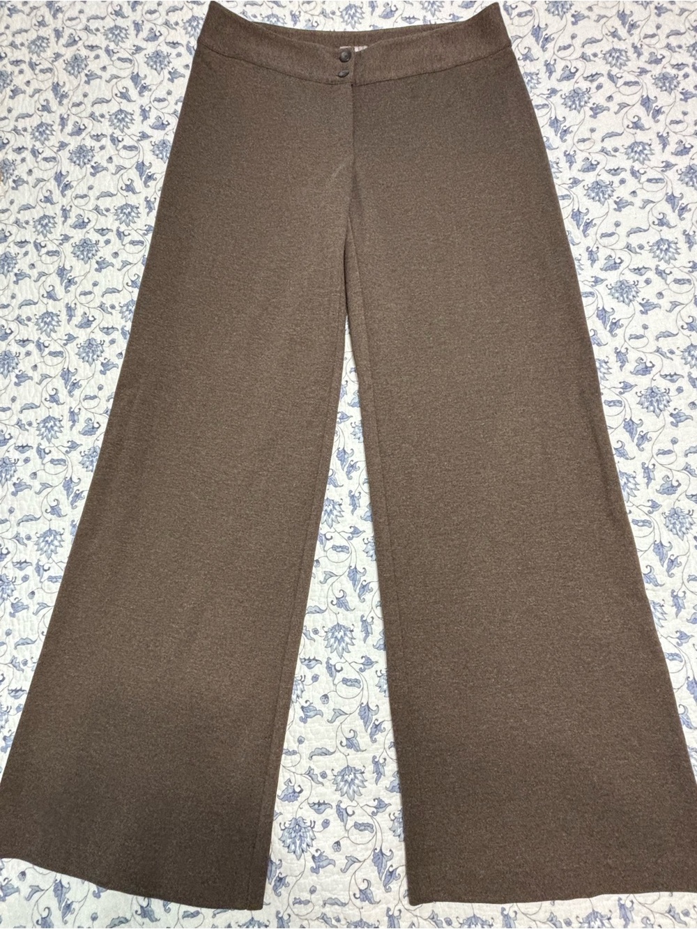 J.Jill size 10 Heathered Brown wide leg Flat front dress pants trousers career